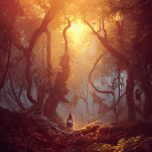 a Pathway in the wood with dappled light